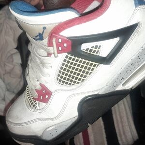 White and Red Athletic Sneakers